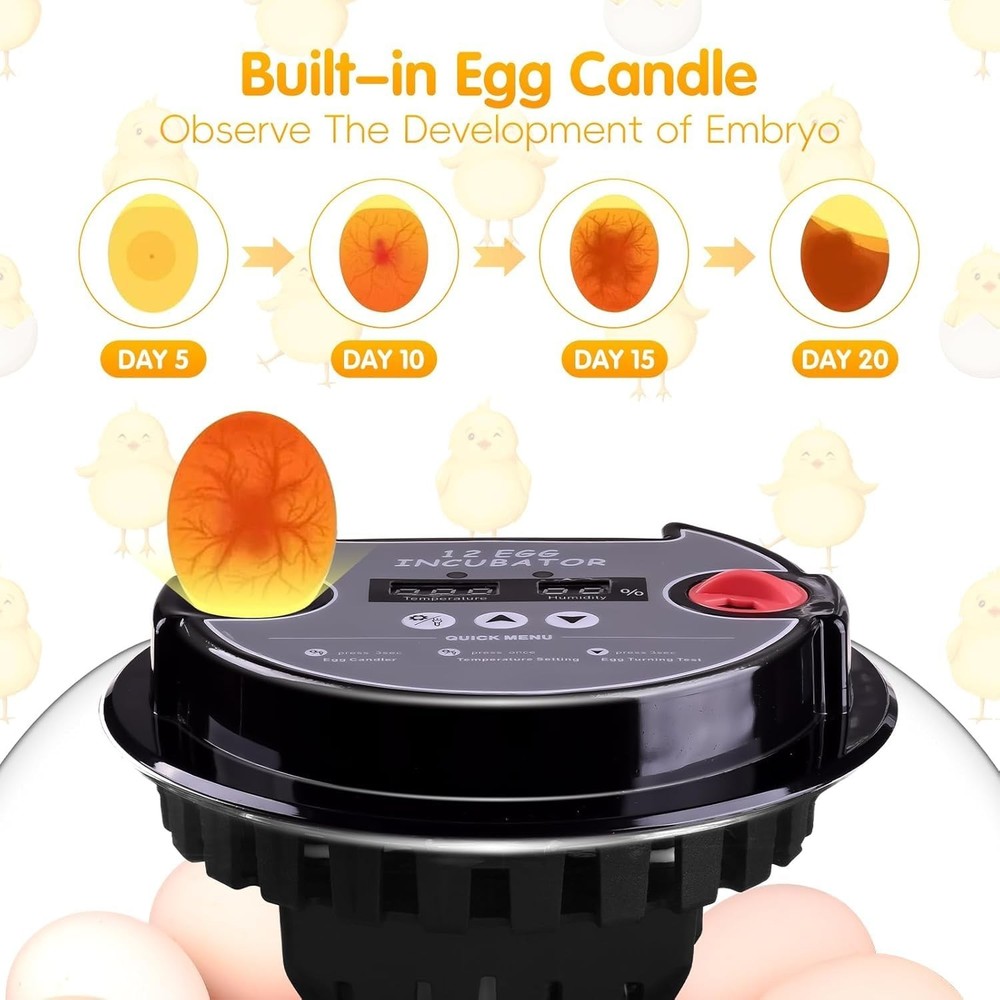 Egg Incubator, Automatic Egg Turner Egg Incubator, Automatic and Adjustable Egg