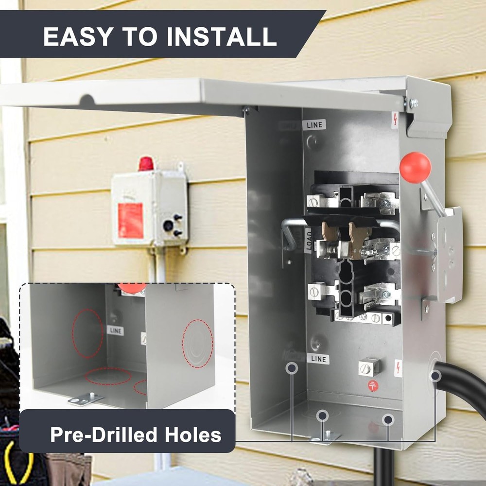 Generator Transfer Switch 100A, Manual Transfer Switch for Home Generator, He...