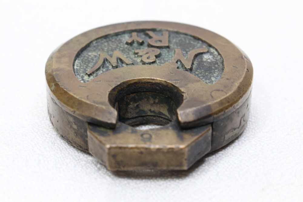 ORIGINAL SOLID BRASS PANCAKE LOCK PADLOCK NO KEY