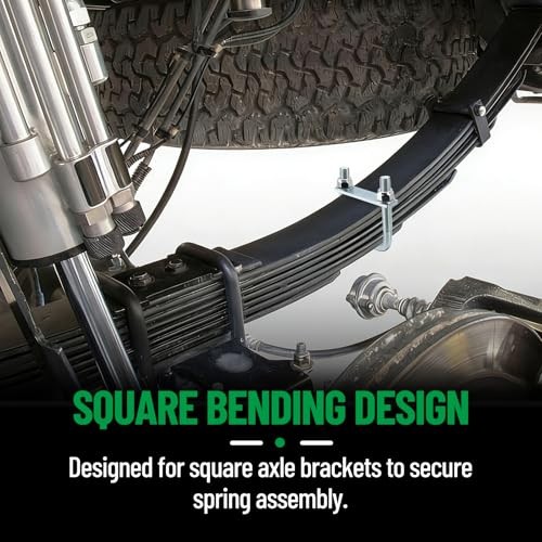 4 Pack Square U Bolt for 3 Inch Wide Leaf For 3" Wide Leaf Spring-4 Pack