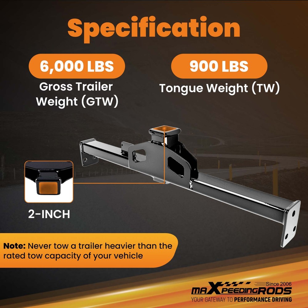 2" Class 3 Trailer Hitch Receiver For Sprinter 2500/3500 2007-2025 Rear Mount