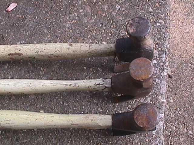 THREE VINTAGE CLAW HAMMERS