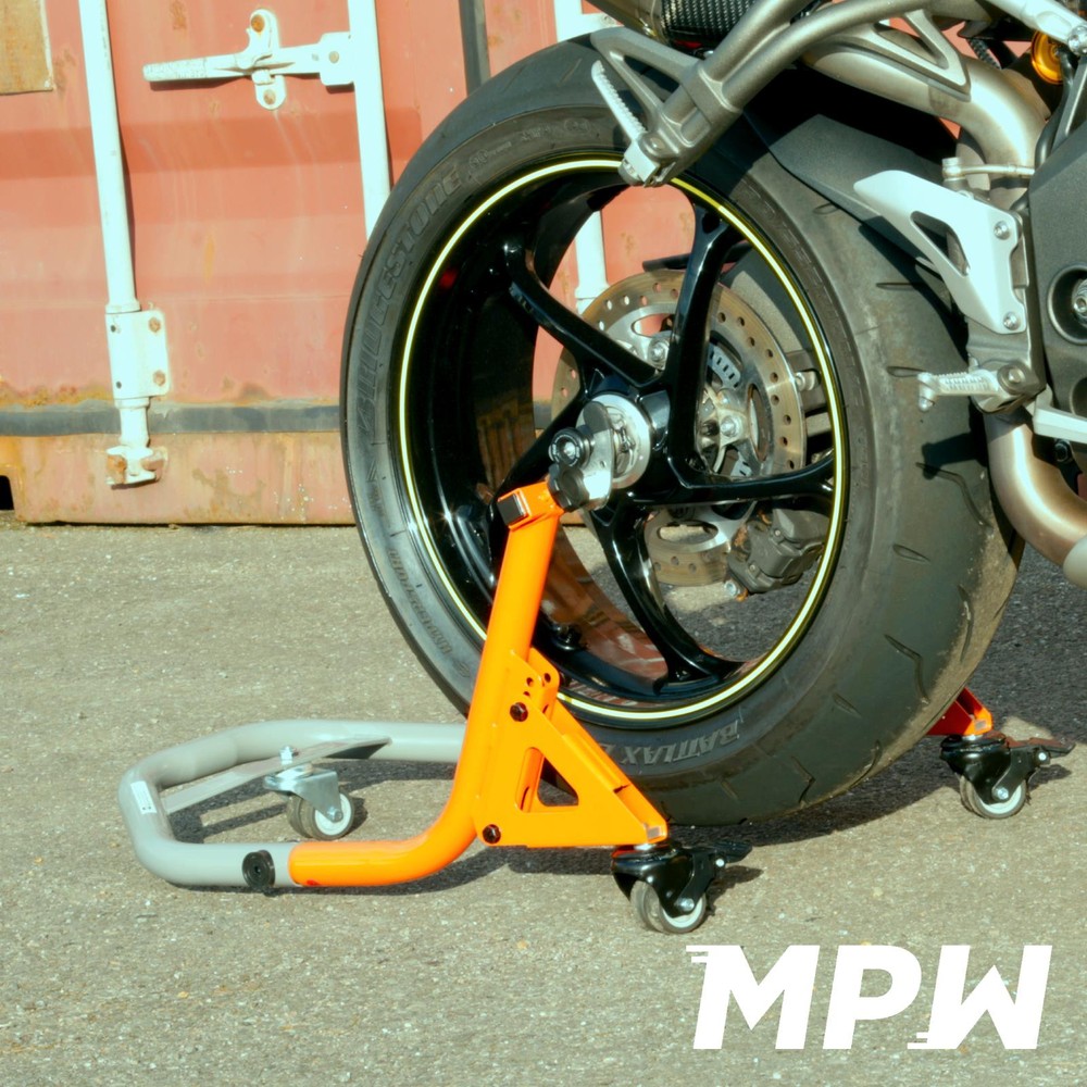 MPW Race Dept Motorcycle Mobile Dolly Rear Paddock Stand V Type