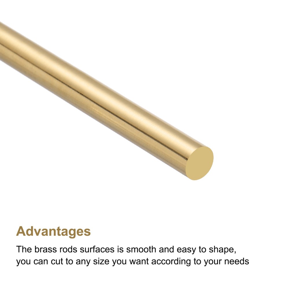 2.5mm Diameter 100mm Length Brass Solid Round Rod for DIY Craft 10Pcs