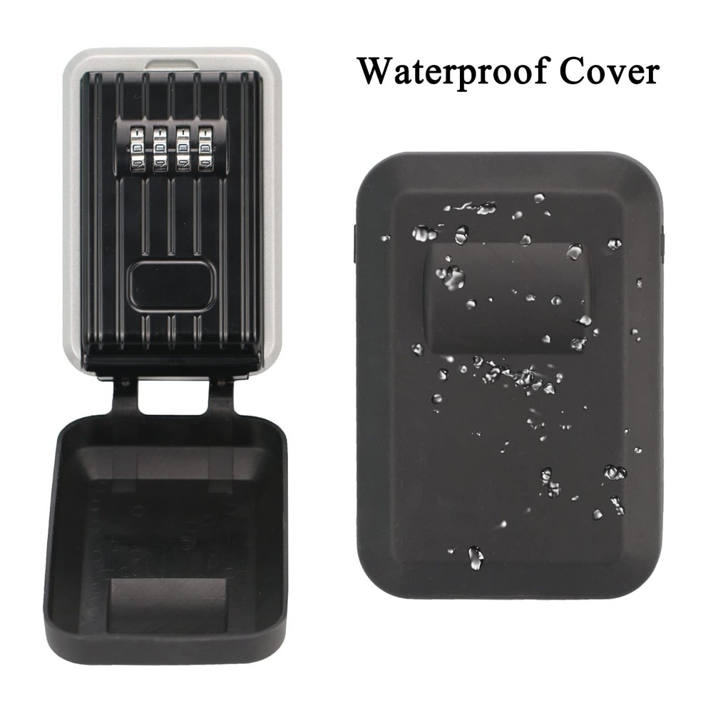 Key Safe Box Waterproof with Combination Lock 4 Digit - Resettable Code Outdo...