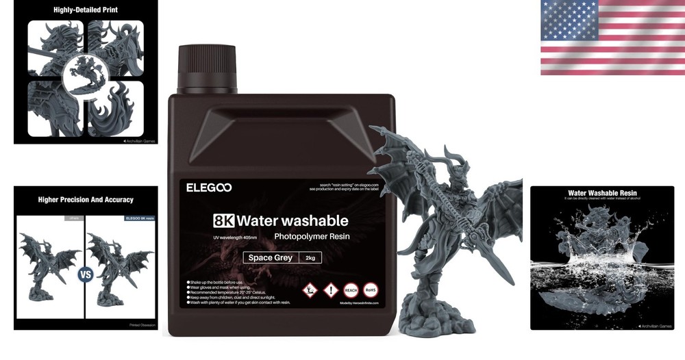 8K UV-Curing Resin for LCD 3D Printer 2000g