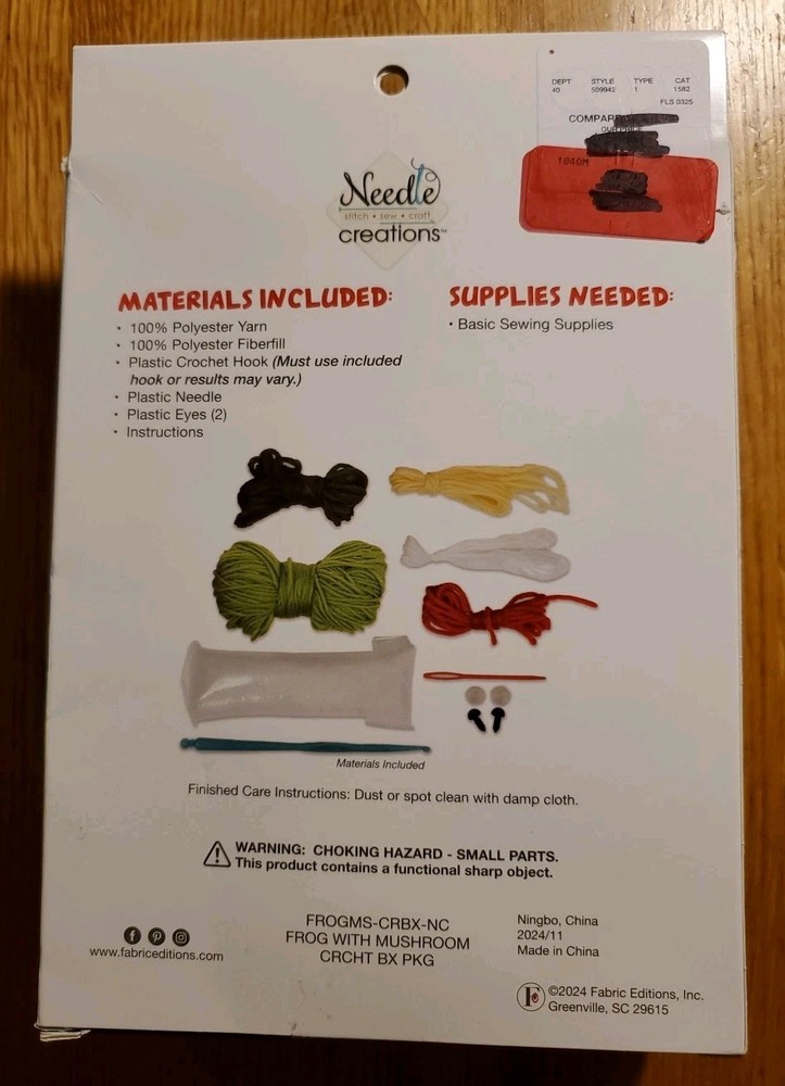 Needle Creations Complete Crochet Kit DIY Easter Frog Intermediate Skill Level