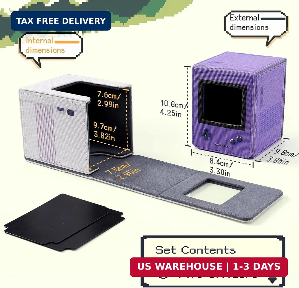 Retro Gaming Console Appearance MTG Deck Box with Commander Display, Card Deck C