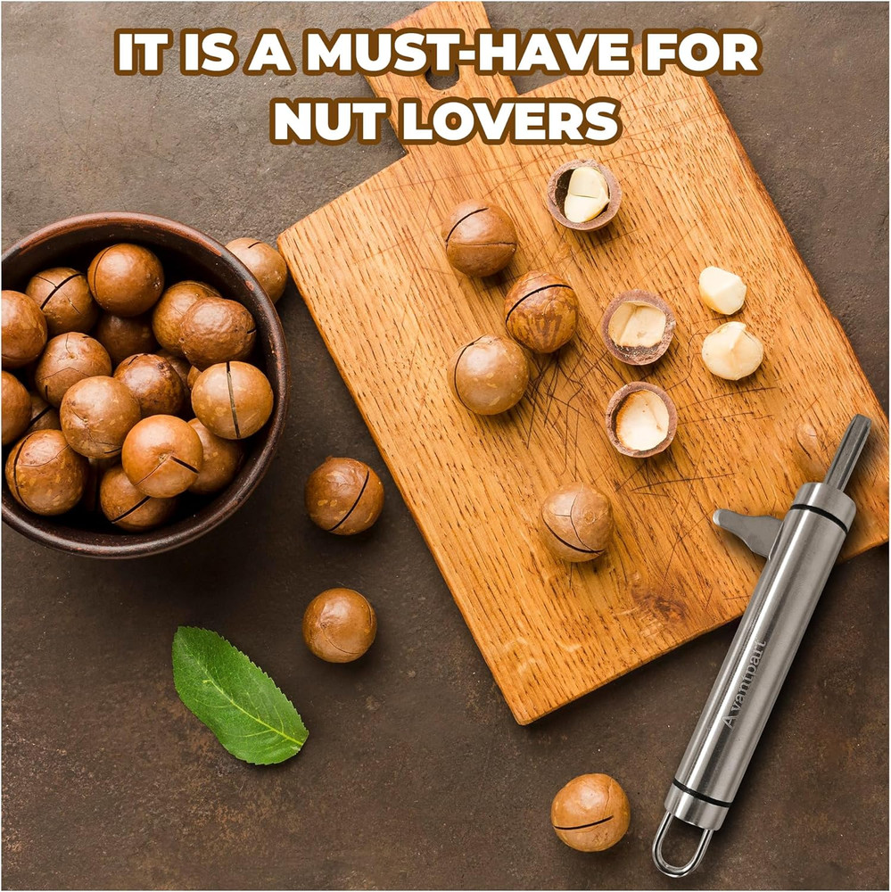 Professional Stainless Steel Walnut and Macadamia Nut Cracker Tool