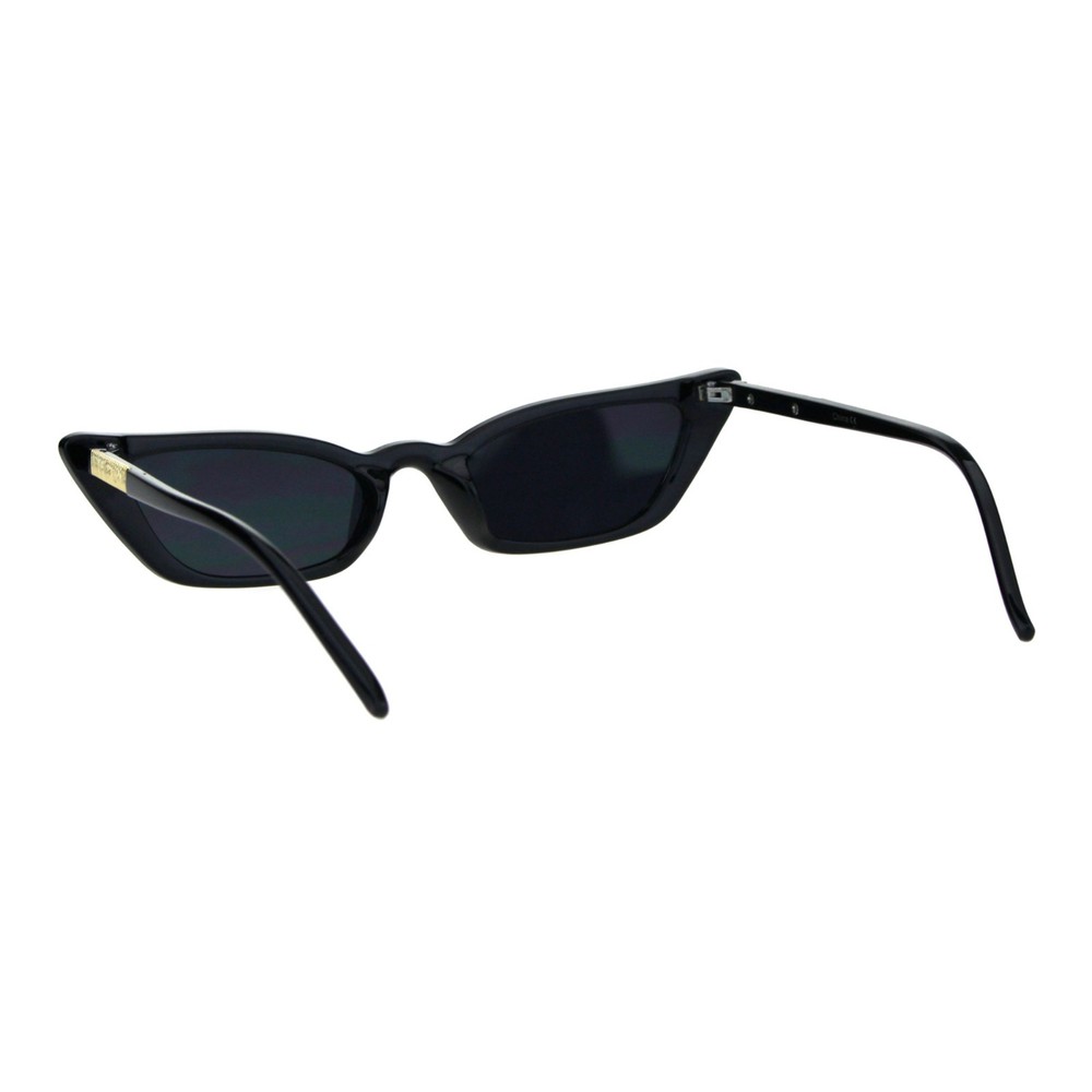 Women's Skinny Sunglasses Rhinestone Rectangular Cat Eye Frame UV400