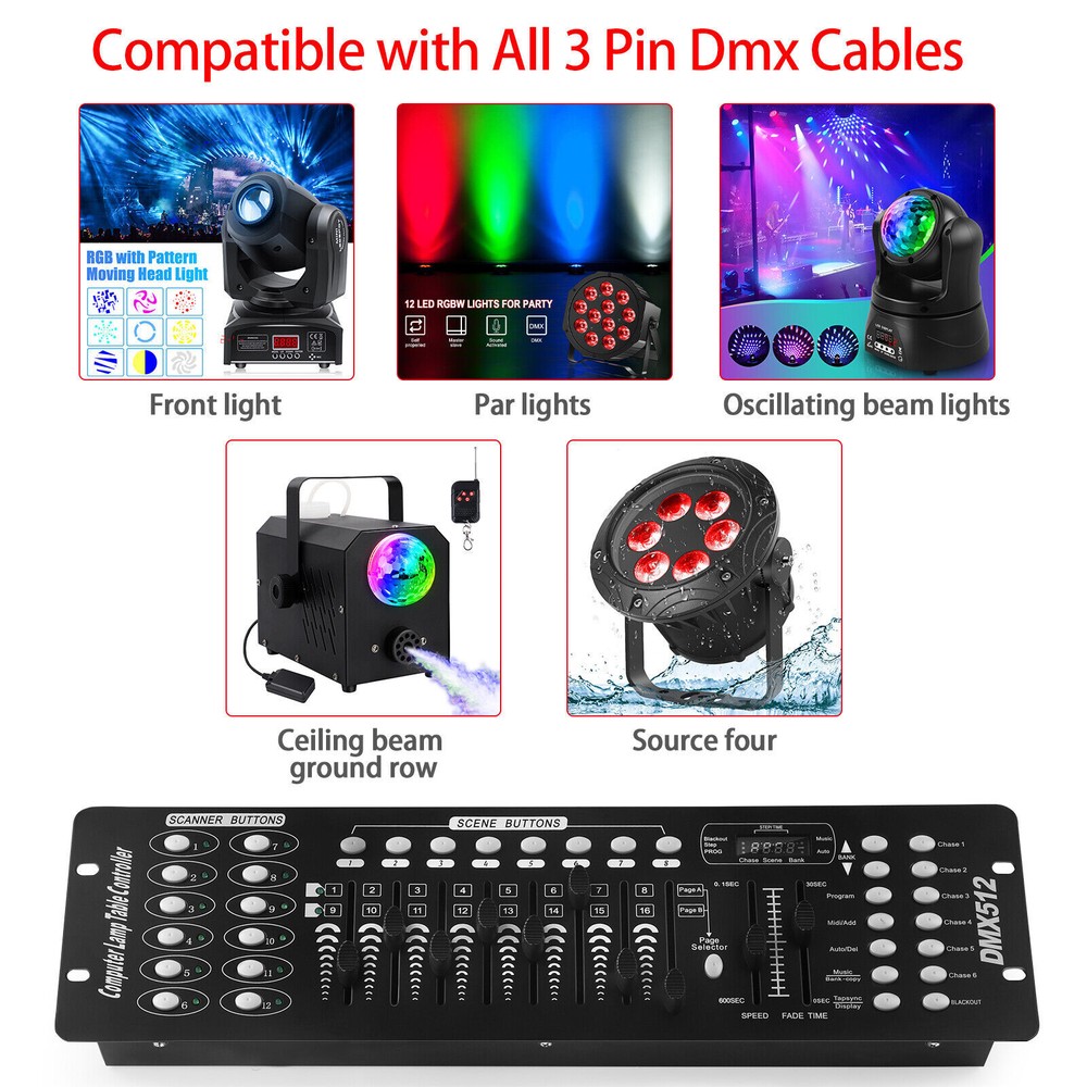 192 Channels DMX512 Controller Console For Stage Party DJ Operator