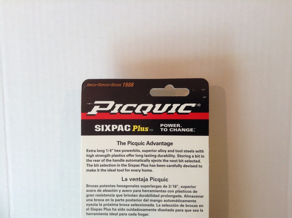 PICQUIC SIXPAC Plus Screwdriver Multi Bit with 7 Hex Bits - "Ruby Red"