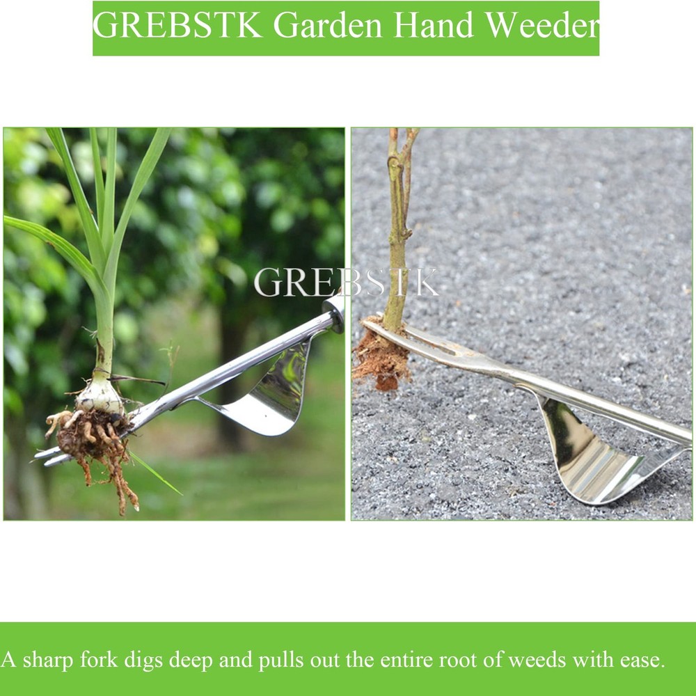 GREBSTK Garden Manual Weeding Tools 13.5in Puller, Hand Weeder