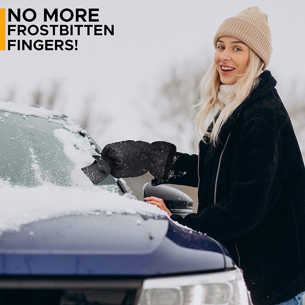 EcoNour Ice Scraper Mitt for Car Windshield