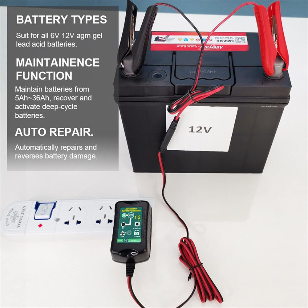 Automatic Battery Charger Maintainer Motorcycle Trickle Float For Tender 6V 12V