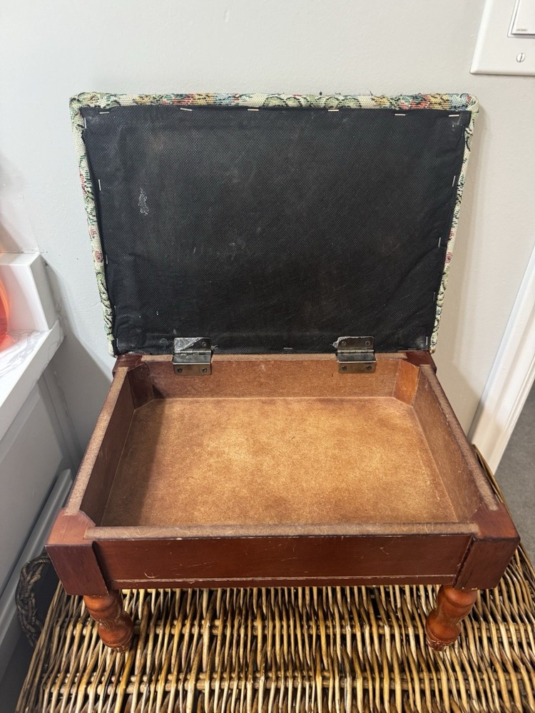 Vintage Tapestry Footstool