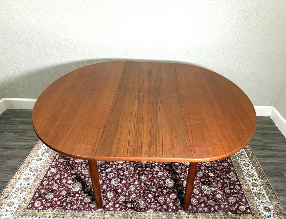 Mid Century Teak Wood Butterfly Leaf Dining Table