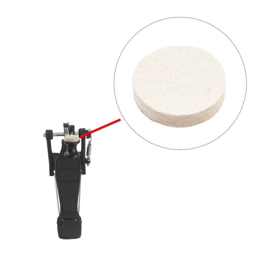 Medium Hardness Drum Pedal Beater Felt Pads and Convenient Replacement