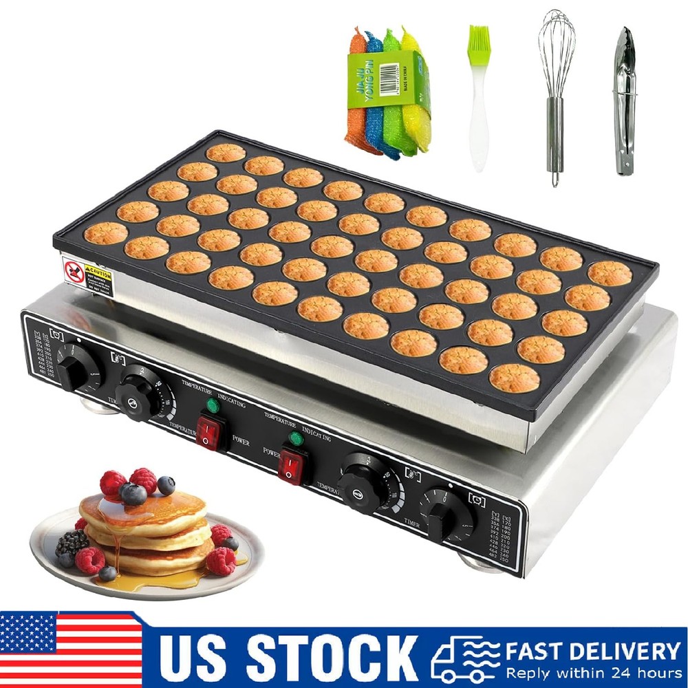 Mini Pancake Maker Machine, 50pcs Electric Nonstick Waffle Dutch Pancake Maker