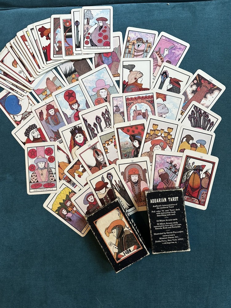 Vintage 1970 Aquarian Tarot Deck, Morgan Press - Complete Set