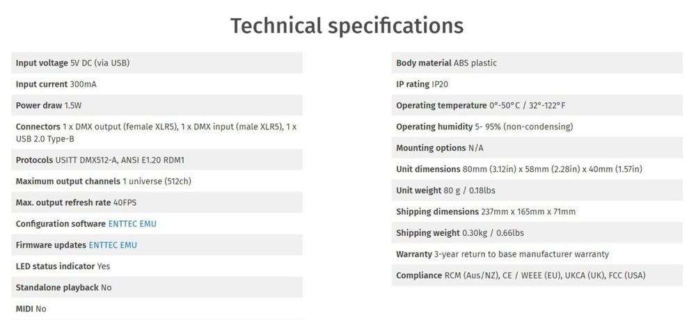 ENTTEC DMX USB Pro 512-Ch USB DMX Interface
