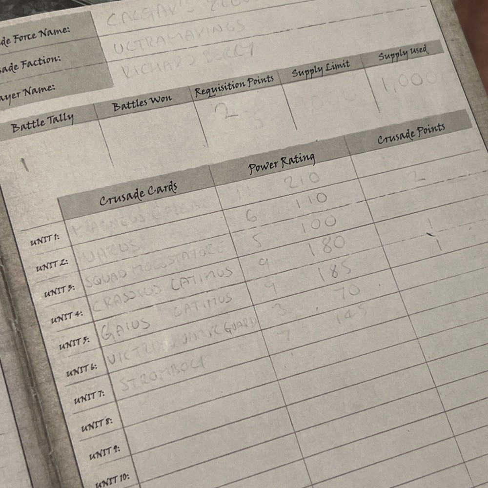 Warhammer 40,000 Crusade Journal Log Book