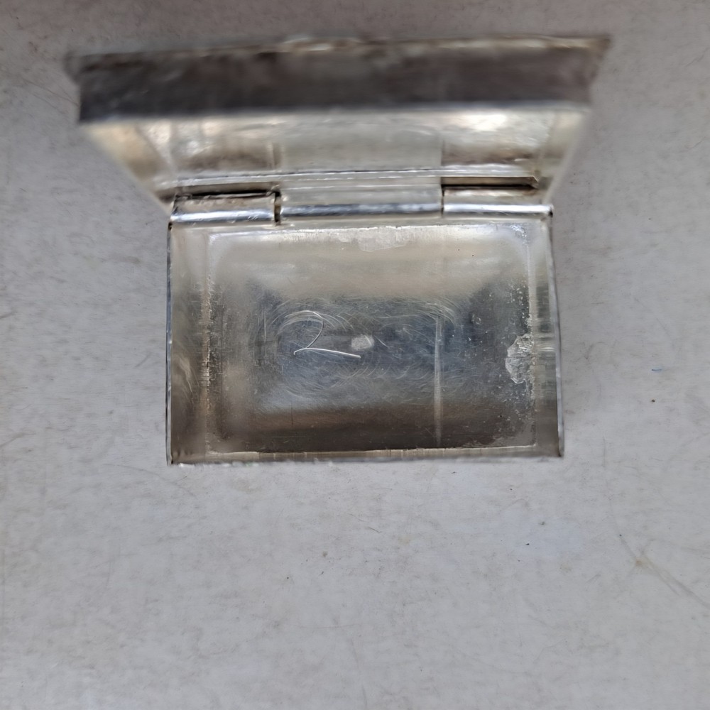 Vintage Sterling Silver Enamel Pill Box