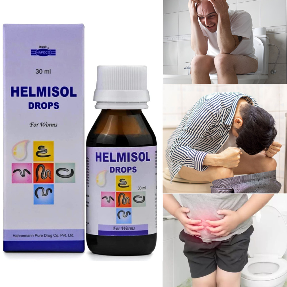 Hapdco Helmisol Drops use for Worms Especially with Constipation  30ml