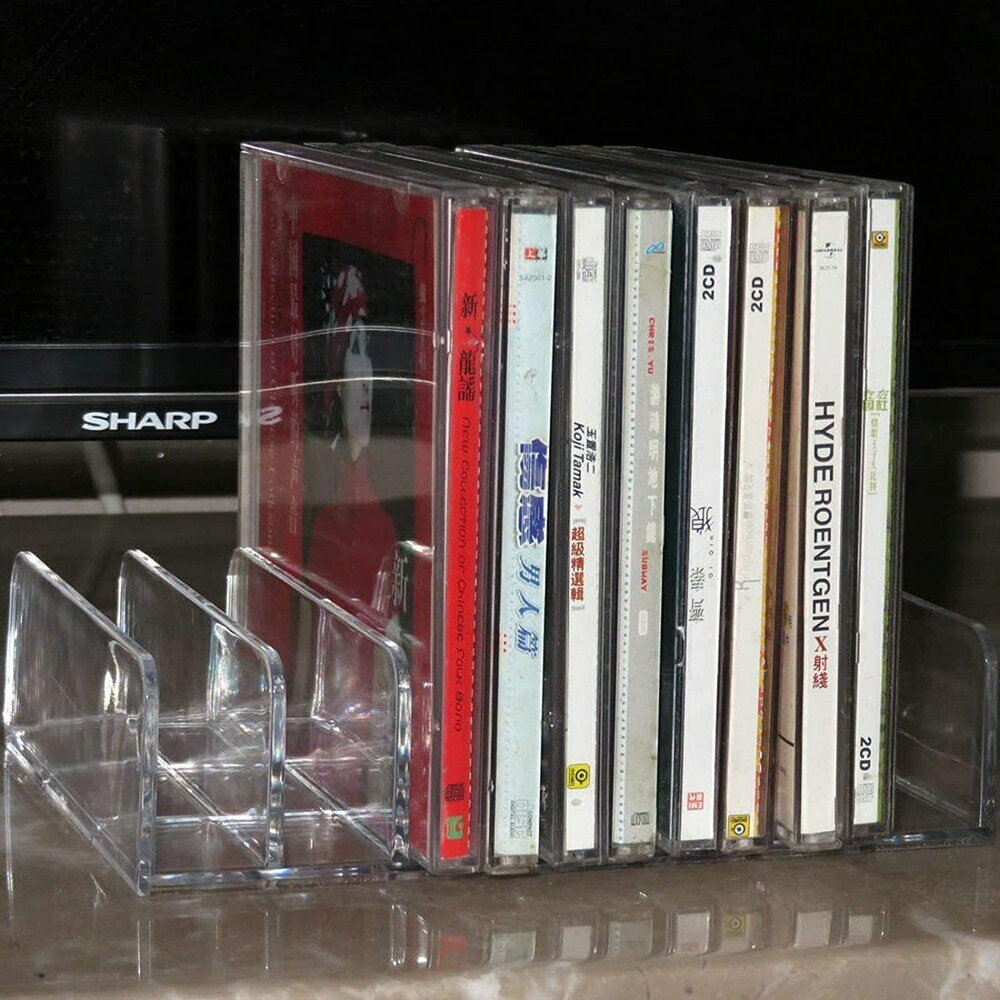 DVD - Clear Acrylic - Stackable DVD and CD Holder, CD Display Rack CD Organizer