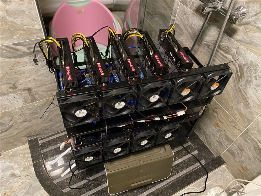 Dual Deck Transfer Mining Rack For 6/8/12 GPU Open-pit Mining Frame Case Bracket