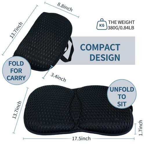 Portable 3D Breathable Seat Cushion – Foldable, Soft & Lightweight for