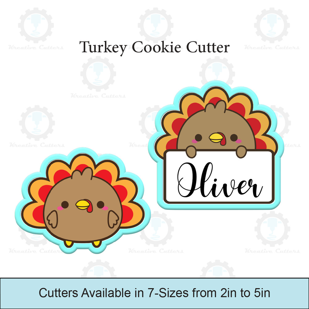 Turkey Cookie Cutters | With personalized Text Box Option
