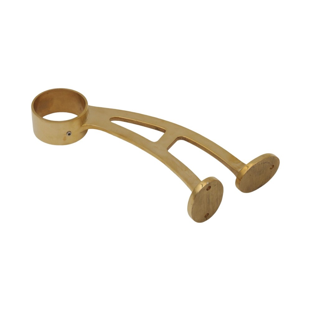 Curved Bar Rail Bracket in Brass 2 Inch