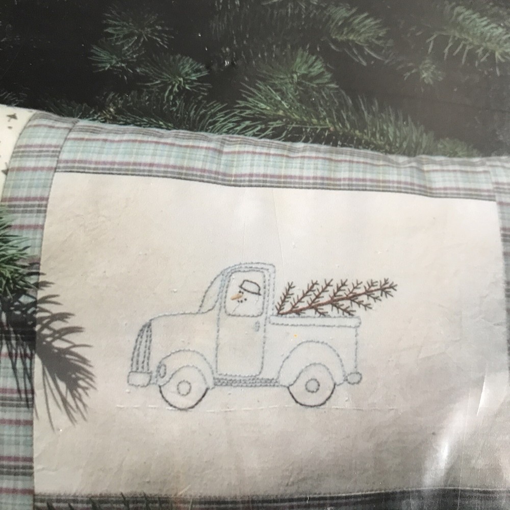 Moonthistle Winter Harvest Old Pickup And Tree Stitchery Pattern