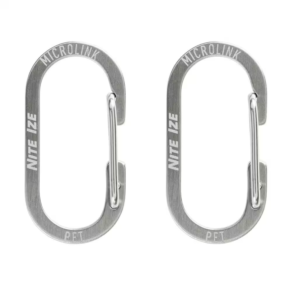 Microlink Pet Tag Carabiner - Stainless (2-Pack)