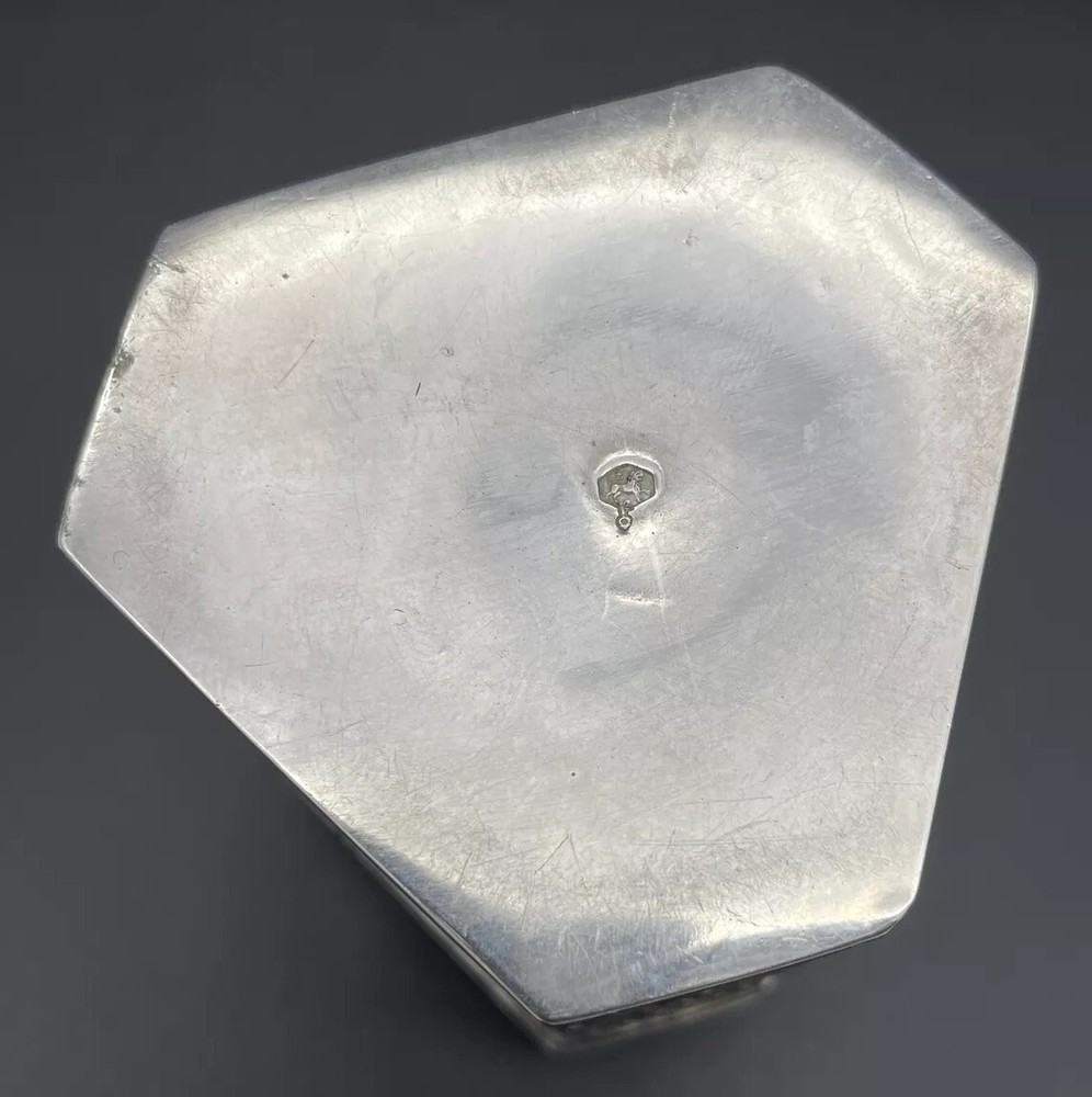 Dutch 2nd Standard 833 Sterling Silver Tea Caddy Unusual Triangular Form