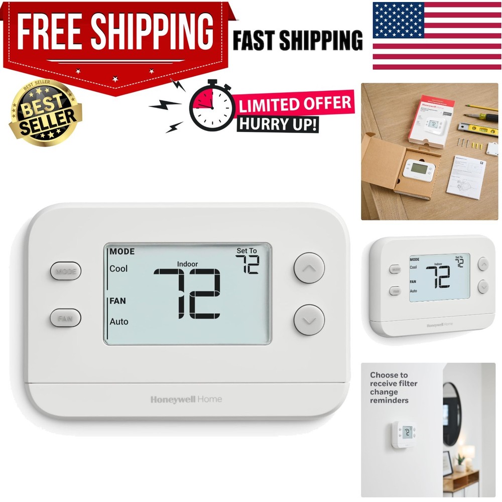 Touch-Control Non-Programmable Thermostat - Easy Installation & Custom Settings