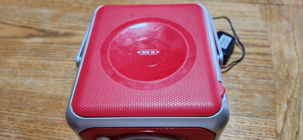 Jensen CD-555 Red CD Bluetooth Boombox Portable Bluetooth Music System