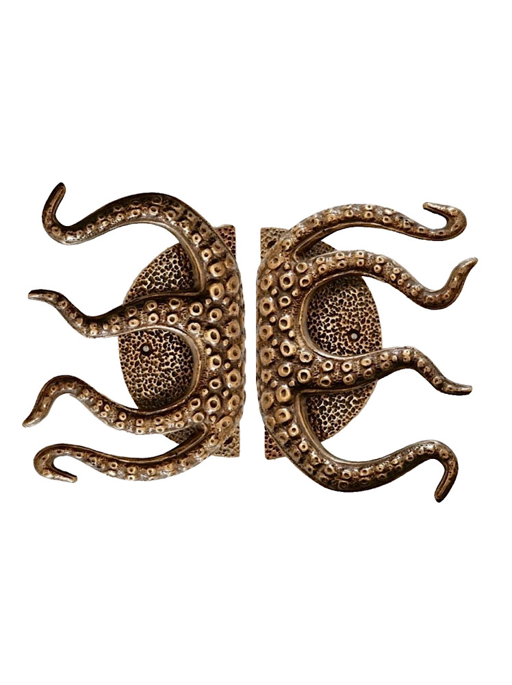1 complete set version Small 11" wide Octopus HEAVY brass Stunning Solid heavy