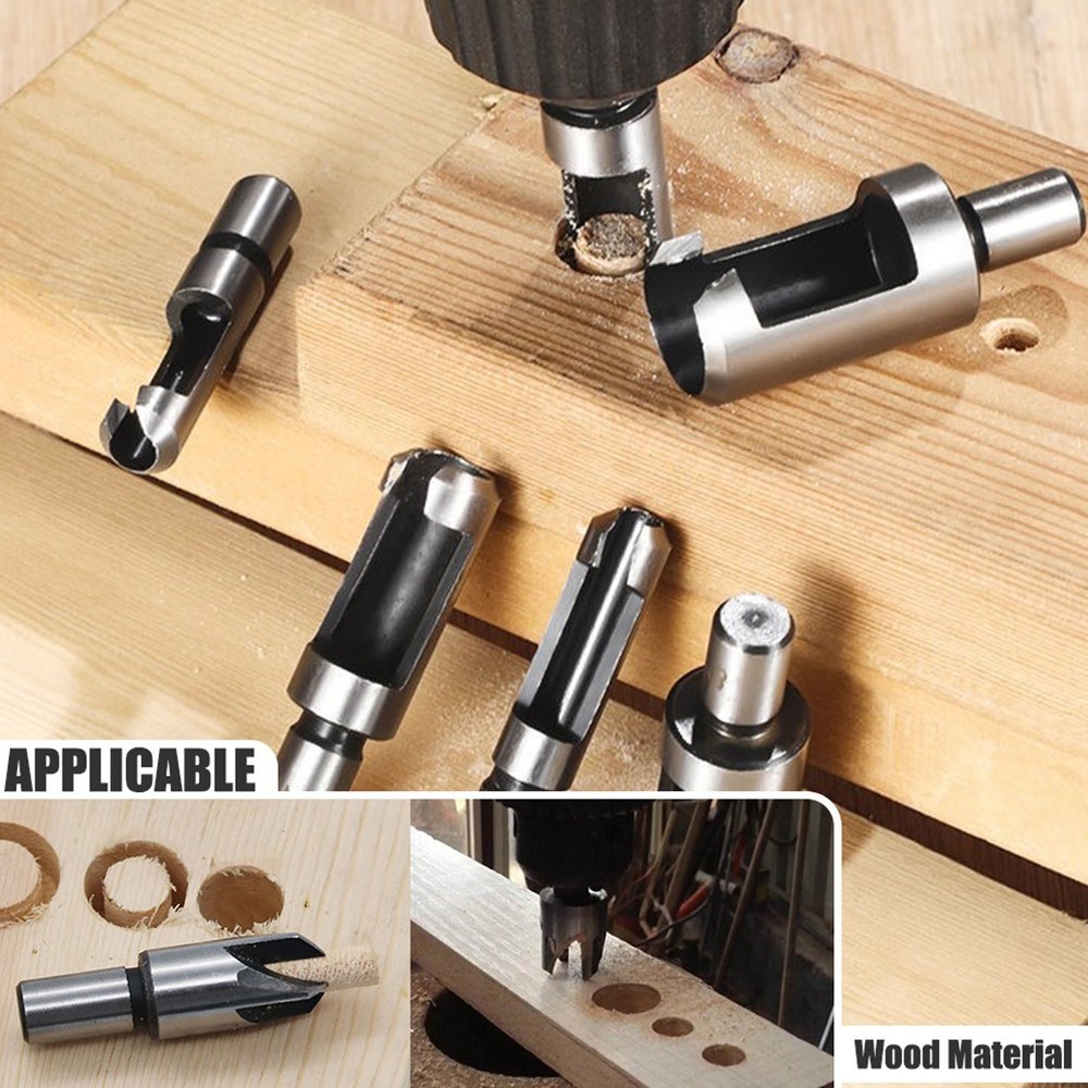 Four Flute Design Dowel Drill Bits Set High Efficiency Woodworking Tool 8Pcs
