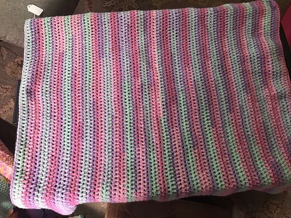 Baby Blanket Afghan Multicolor  Stripes