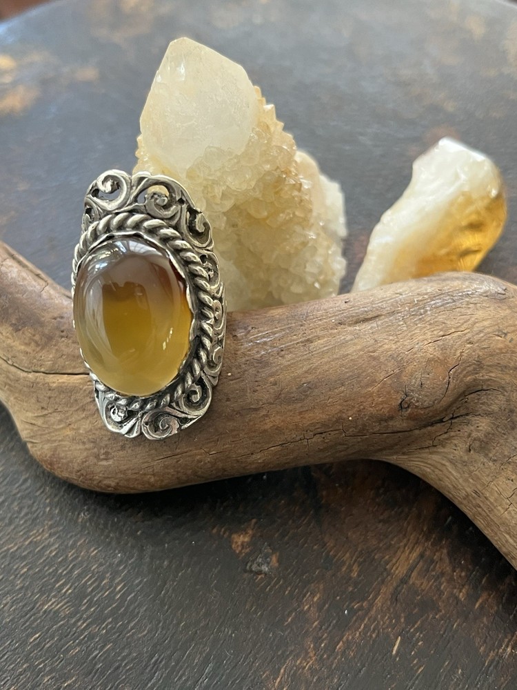 Handmade Sterling And Carnelian Statement Ring Size 7
