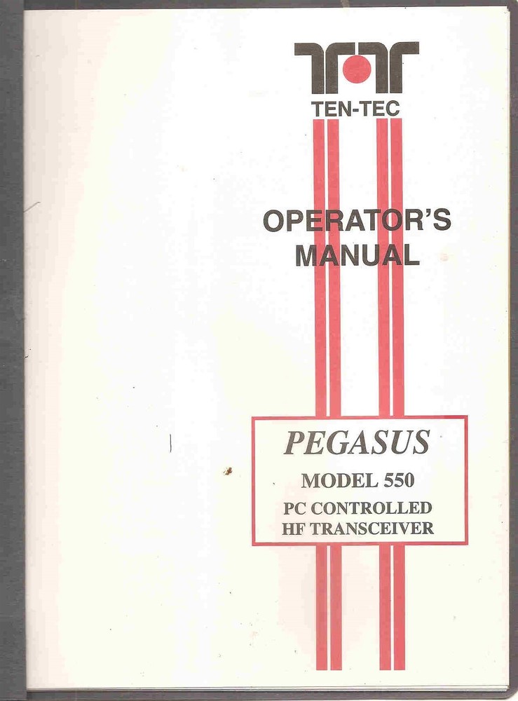 GENUINE ORIGINAL TEN-TEC PEGASUS MODEL 550 SDR TRANSCEIVER OPERATORS MANUAL