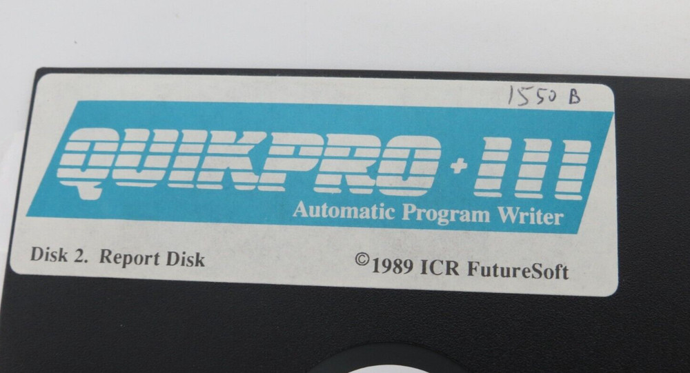 QUIKPRO + III Automatic Program Writer 5.25" Floppy Disk 1989 ICR FutureSoft