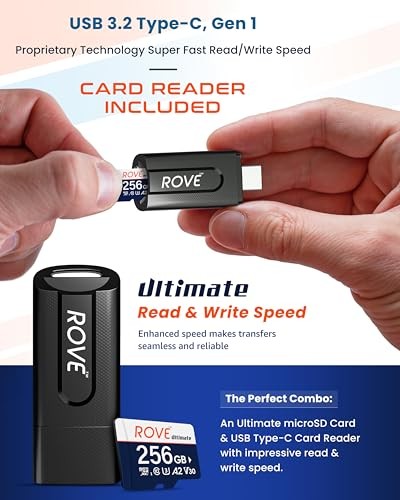 Ultimate Micro SD Card microSDXC Memory Card with USB 3.2 Type C Card 256GB