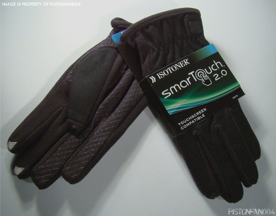 Isotoner Mens Smartouch Touchscreen Texting Wool Gloves Black LARGE NWT
