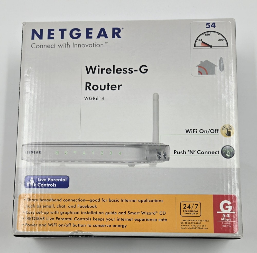 NEW - OPEN BOX Netgear Wireless - G Router - Model WGR614