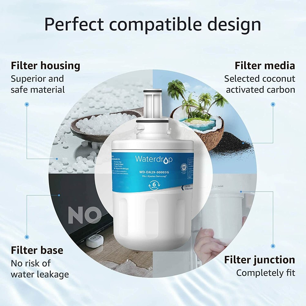 Waterdrop DA29-00003G Refrigerator Water Filter, Replacement for Samsung (2)