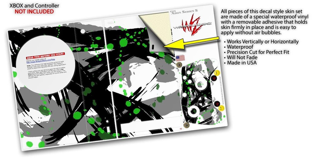 Skin Wrap for XBOX Series S Console Controller Abstract 02 Green