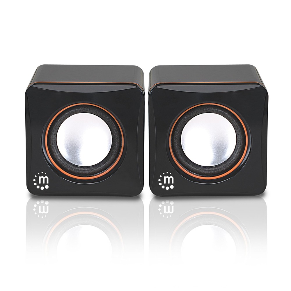 USB Powered Stereo Speaker System - Small Size - with Volume Control & 3.5 mm...